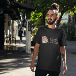 Tijd besteed met ontwerp van Waterverf van kattenk T-shirt