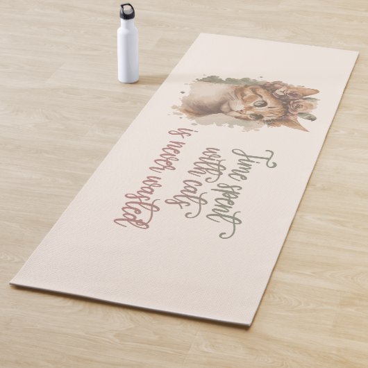 Tijd besteed met ontwerp van Waterverf van kattenk Yogamat (In situ)