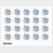 Tijd blauwe Waterverf Cupcake Birthday Ronde Sticker (Vel)