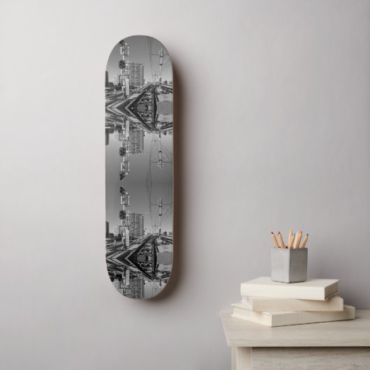 Tijd Buigende Retro Wereld Skateboard (Muurkunst)