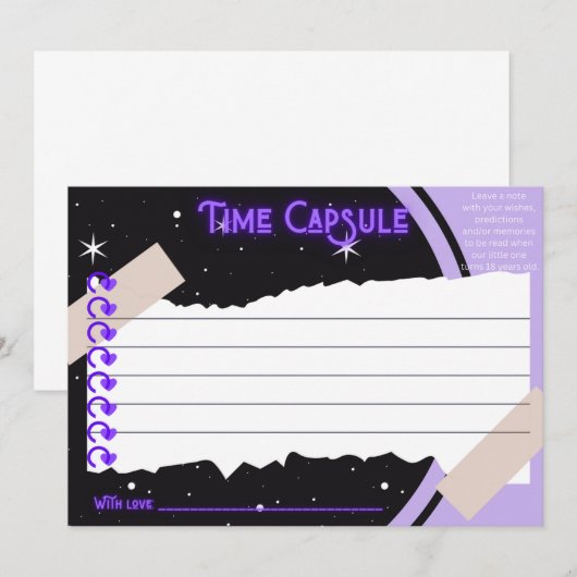 Tijd Capsule 1e Verjaardag Kaart (Voorkant / Achterkant)