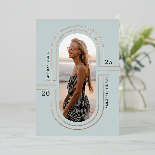 Tijd Capsule | Aankondiging moderne Folie Afstuder (Staand Voorkant)