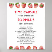 Tijd Capsule Aardbei 1e Verjaardag Poster (Voorkant)