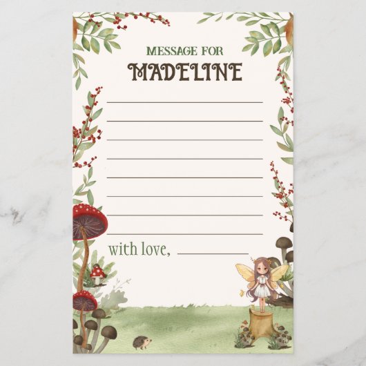 Tijd Capsule Bericht Fairy Eerste Bos Verjaardag Flyer (Voorkant)