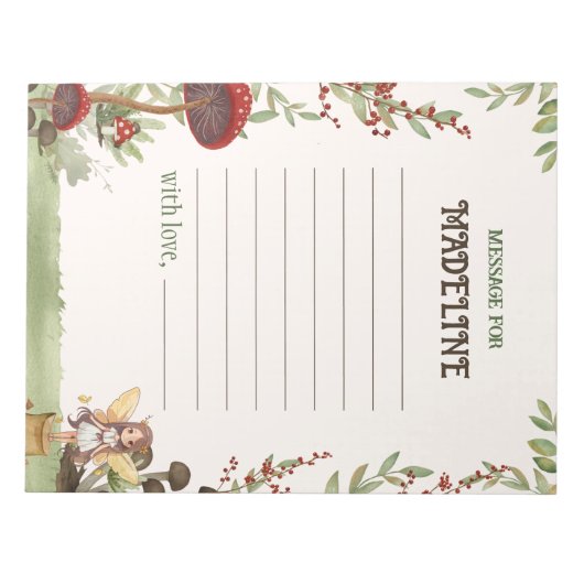 Tijd Capsule Bericht Fairy Eerste Bos Verjaardag Notitieblok (Voorkant)