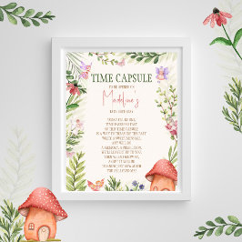 Tijd Capsule Fairy Enchanted Forest 1st Birthday Poster