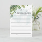 Tijd Capsule Keepsake Baby shower Groen Thema Kaart (Staand voorkant)