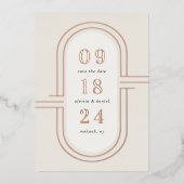 Tijd Capsule | Moderne deco-Folie Sla de datumkaar Folie Uitnodiging (Voorkant)