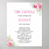 Tijd Capsule Peter konijn | Roze 1e verjaardag Poster (Voorkant)