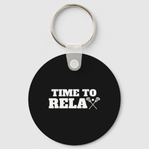 Tijd de Relax Lacrosse Shirt voor Lacrosse Speler Sleutelhanger