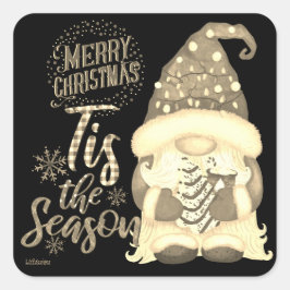TIJD DE SEASON grappige kerstkoepel Vierkante Sticker