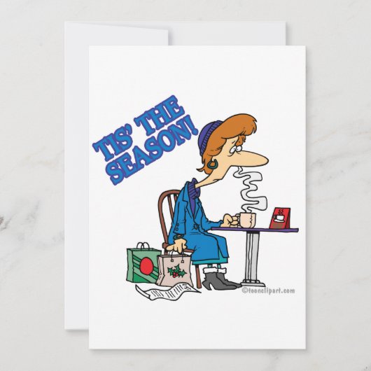 TIJD DE SEIZOEN uitgeputte xmas Feestdagenkaart (Voorkant)