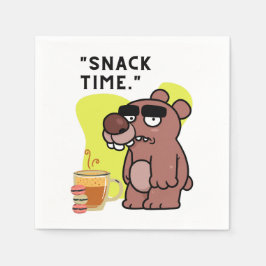 TIJD!- DIERLIJK-GRAPPIG- KOFFIE-KOEKJES SERVET