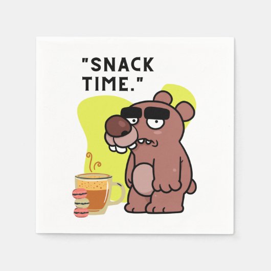 TIJD!- DIERLIJK-GRAPPIG- KOFFIE-KOEKJES SERVET (Voorkant)