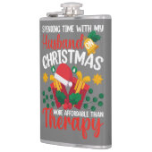 Tijd doorbrengen met man en vrouw op kerstmis heupfles (Links)