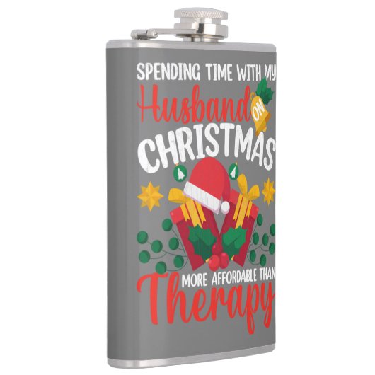 Tijd doorbrengen met man en vrouw op kerstmis heupfles (Rechts)