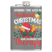 Tijd doorbrengen met man en vrouw op kerstmis heupfles (Voorkant)