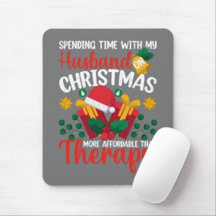 Tijd doorbrengen met man en vrouw op kerstmis muismat