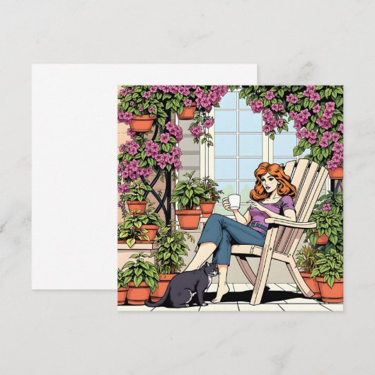 Tijd doorbrengen met mijn kat, koffie en Planten (Voorkant / Achterkant)