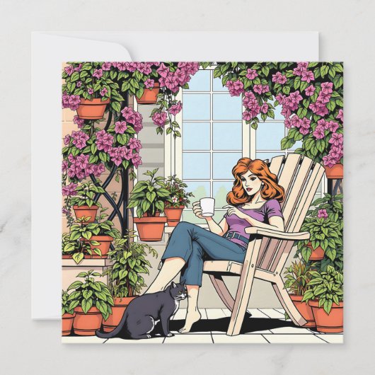 Tijd doorbrengen met mijn kat, koffie en Planten (Voorkant)