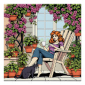 Tijd doorbrengen met mijn kat, koffie en Planten Perfect Poster (Voorkant)