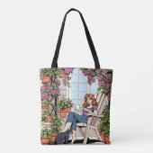 Tijd doorbrengen met mijn kat, koffie en Planten Tote Bag (Achterkant)