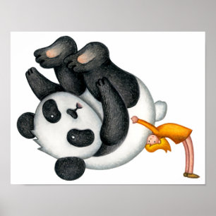 Tijd doorbrengen met pandas in alle rust. poster