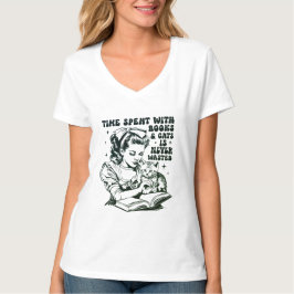 Tijd doorgebracht met boeken en katten is nooit ve t-shirt