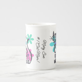 Tijd doorgebracht met katten, Groovy Bright Flower Porselein Kop