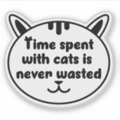 Tijd doorgebracht met katten is nooit verspild sticker (Voorkant)
