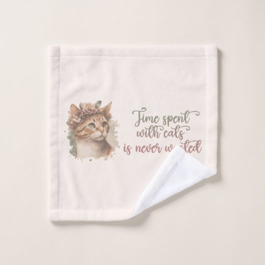 Tijd doorgebracht met katten nooit verspilde Schat Bad Handdoek (Wasdoekje)