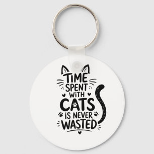 Tijd doorgebracht met katten sleutelhanger