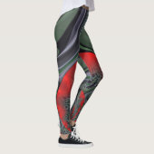 Tijd Eco Green Molten rood kleurrijk Abstract Leggings (Rechts)