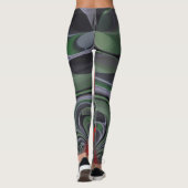 Tijd Eco Green Molten rood kleurrijk Abstract Leggings (Achterkant)