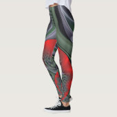 Tijd Eco Green Molten rood kleurrijk Abstract Leggings (Links)