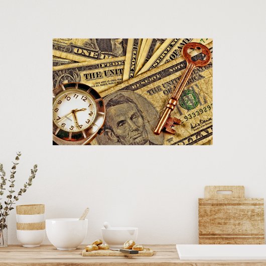 Tijd en geld Poster (Keuken)
