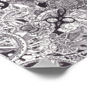 Tijd en geld - zwart en wit steampunk poster (Hoek)