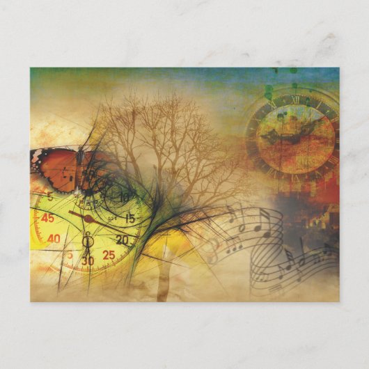 Tijd en muziek briefkaart (Voorkant)
