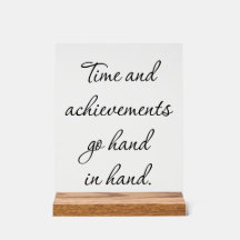 Tijd en prestaties Acryl Teken