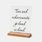 Tijd en prestaties Acryl Teken Acryl Bord (Hoek)