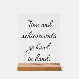 Tijd en prestaties Acryl Teken Bord