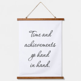 Tijd en resultaten wandtapijt met hout hangend wandkleed