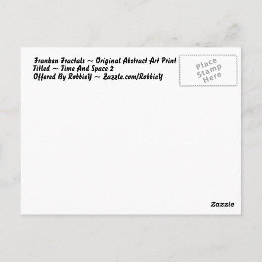 TIJD EN RUIMTE 2 ~ ABSTRACT BRIEFKAART KUNSTAFDRUK (Achterkant)