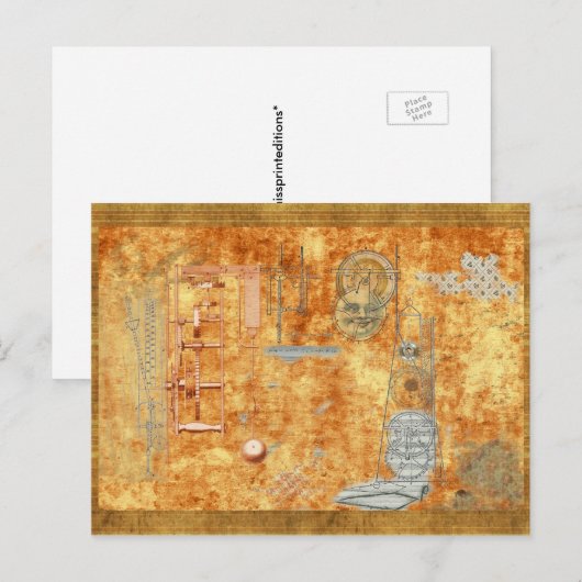 Tijd en tijd opnieuw briefkaart (Voorkant / Achterkant)