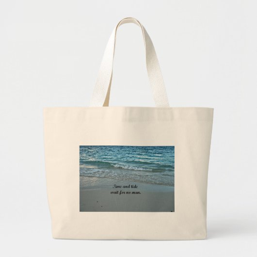 Tijd en tijd wachten op niemand. grote tote bag (Voorkant)