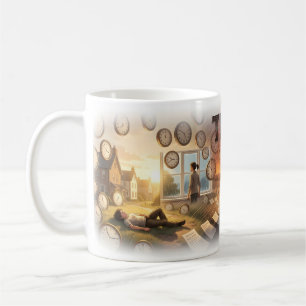 Tijd en Zonsondergang Levensreis Kunstmok Koffiemok
