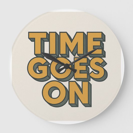 Tijd gaat op wandklok, 10" rond grote klok (Voorkant)