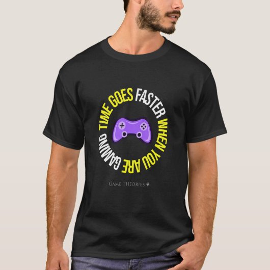 Tijd gaat sneller als je games speelt t-shirt (Voorkant)