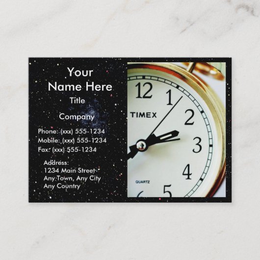 TIJD GENOEG! (Levering, koerier of boodschapper) v Visitekaartje (Voorkant)