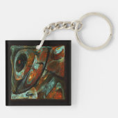 Tijd gespleten abstracte kunst sleutelhanger (Achterkant)